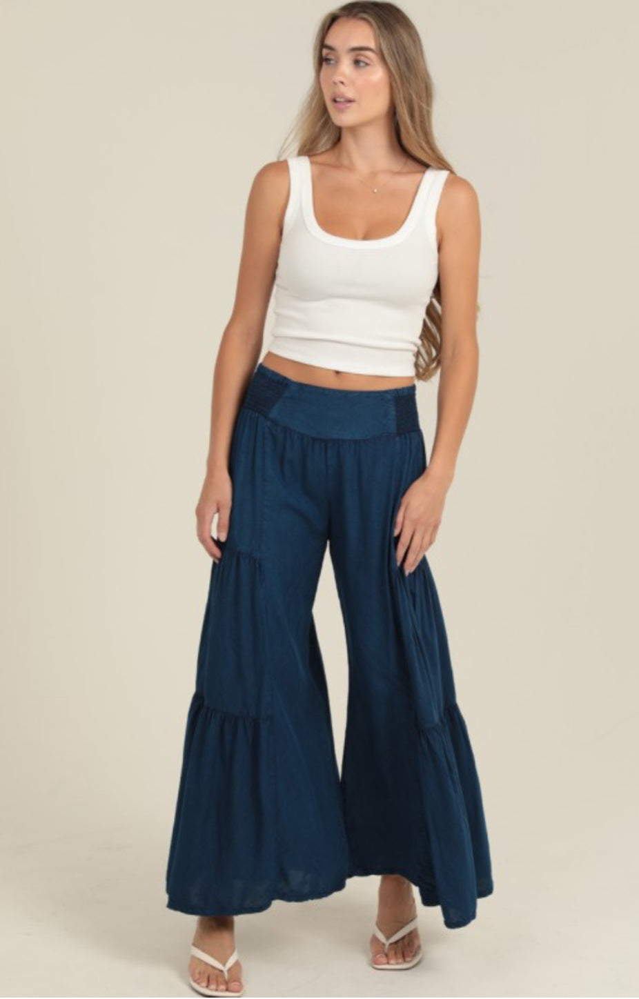 Wide Leg Pants (denim washed )
