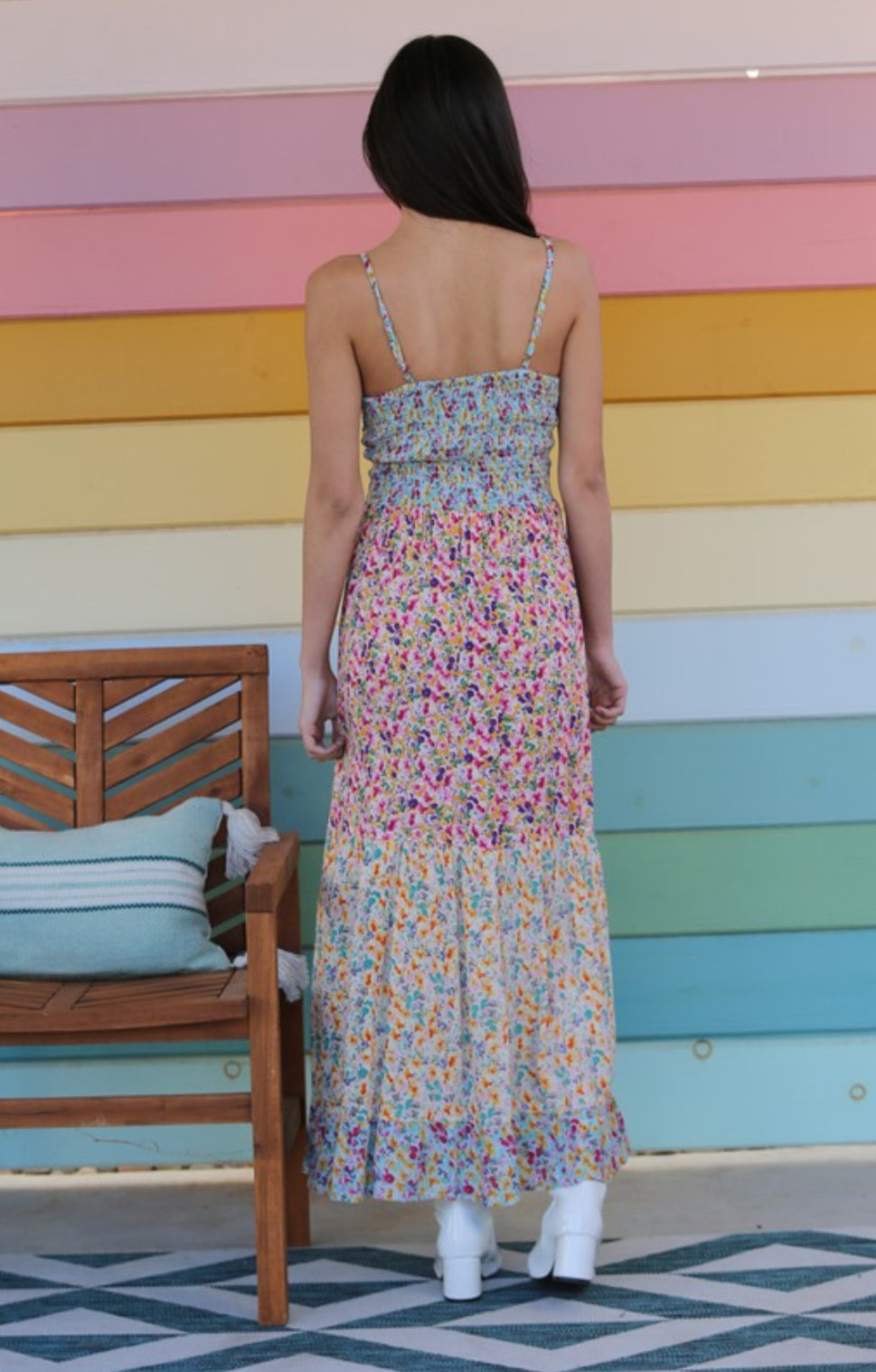 Bella Peekaboo Tiered Maxi Dress