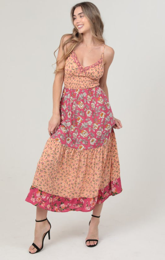 Cami Embroidery Tiered Maxi Dress with Pockets