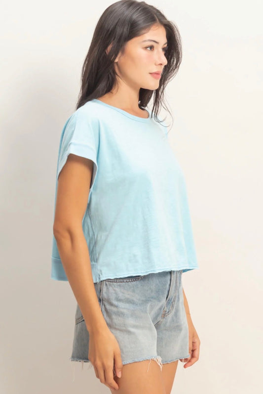 Acid Wahsed Cross Detail Open Back Top