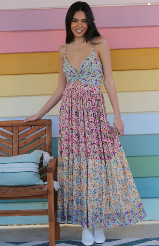 Bella Peekaboo Tiered Maxi Dress