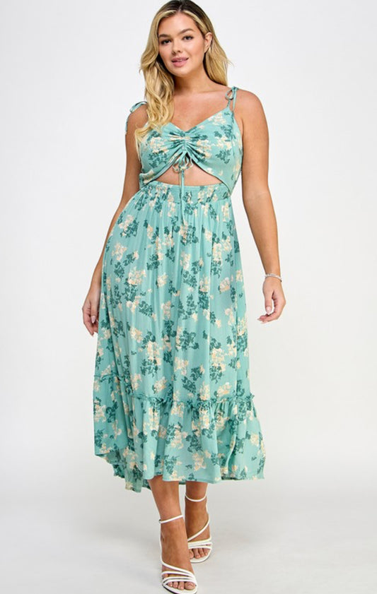 Ruched Front Maxi Dress