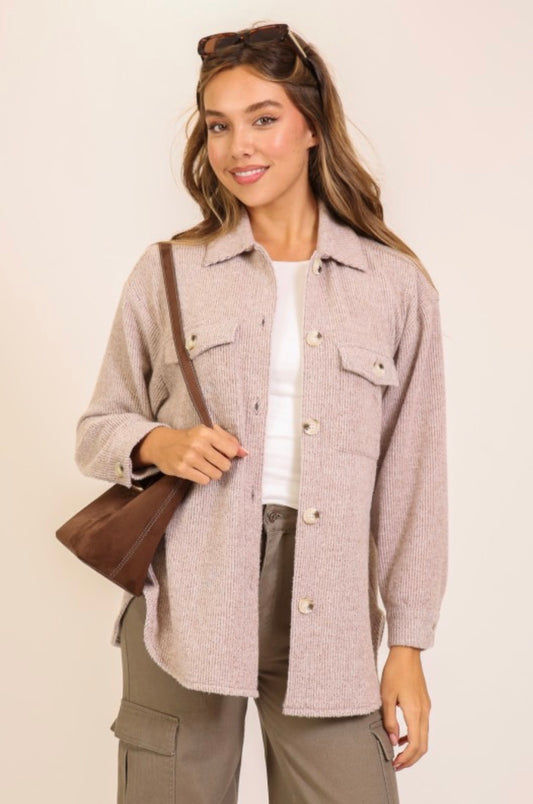 Cozy Oversized Shacket (brown)