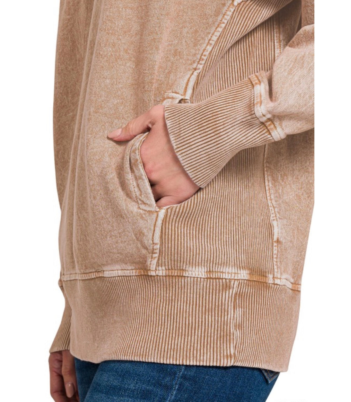 Washed French terry pull over